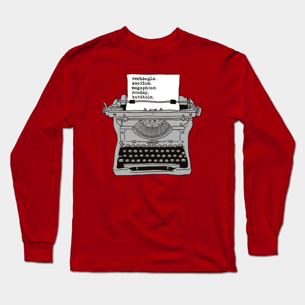 Ron Swanson Typewriter Long Sleeve T-Shirt by urbanprey